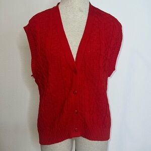 Pendleton Vintage Virgin Wool Button Closure Cable Knit Vest